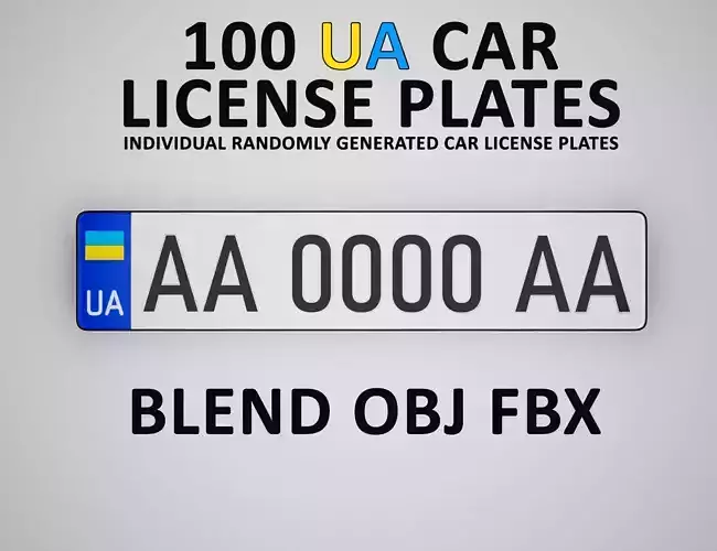 100 car license plate UA