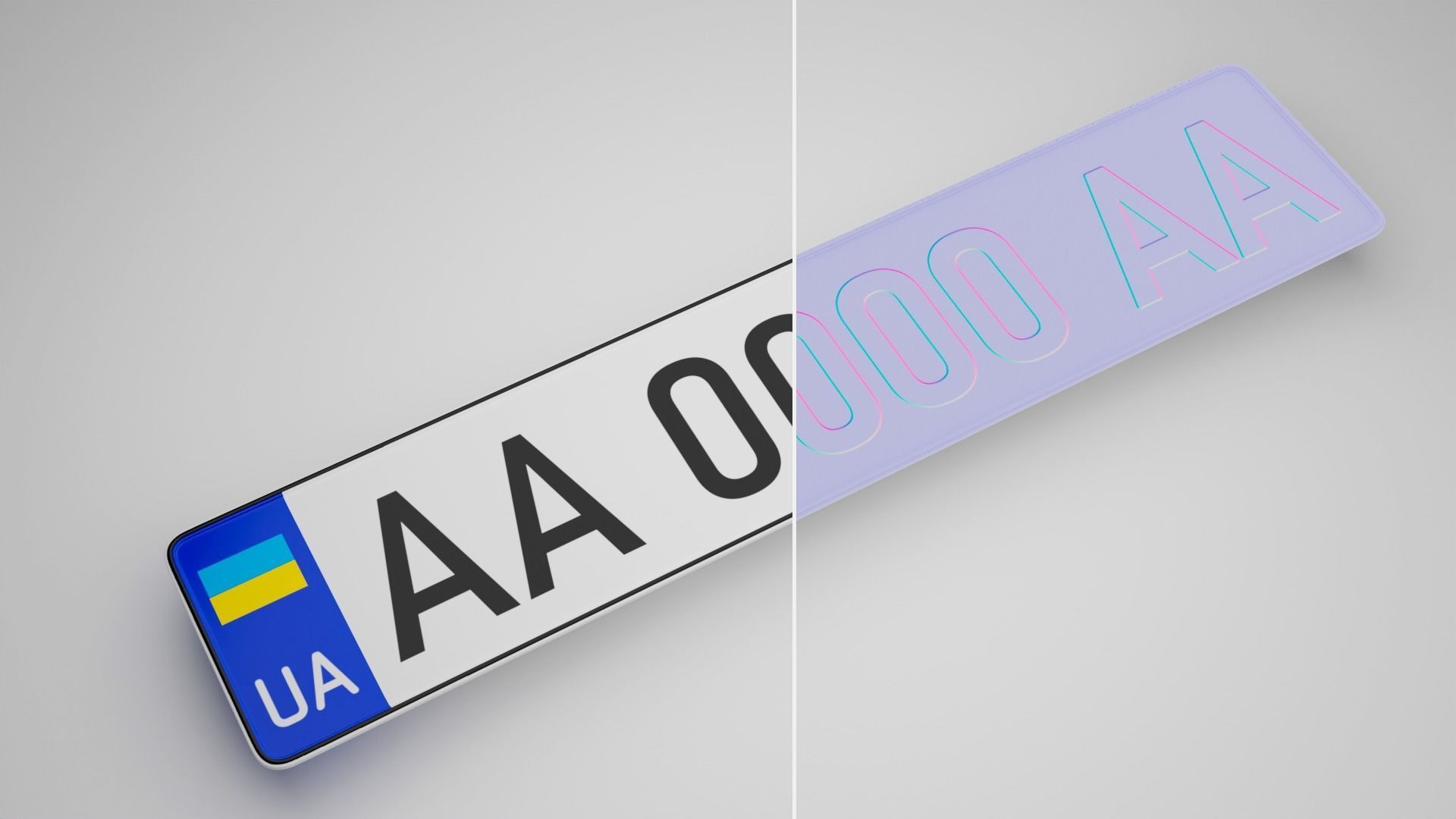 3D model 100 car license plate UA VR / AR / lowpoly CGTrader