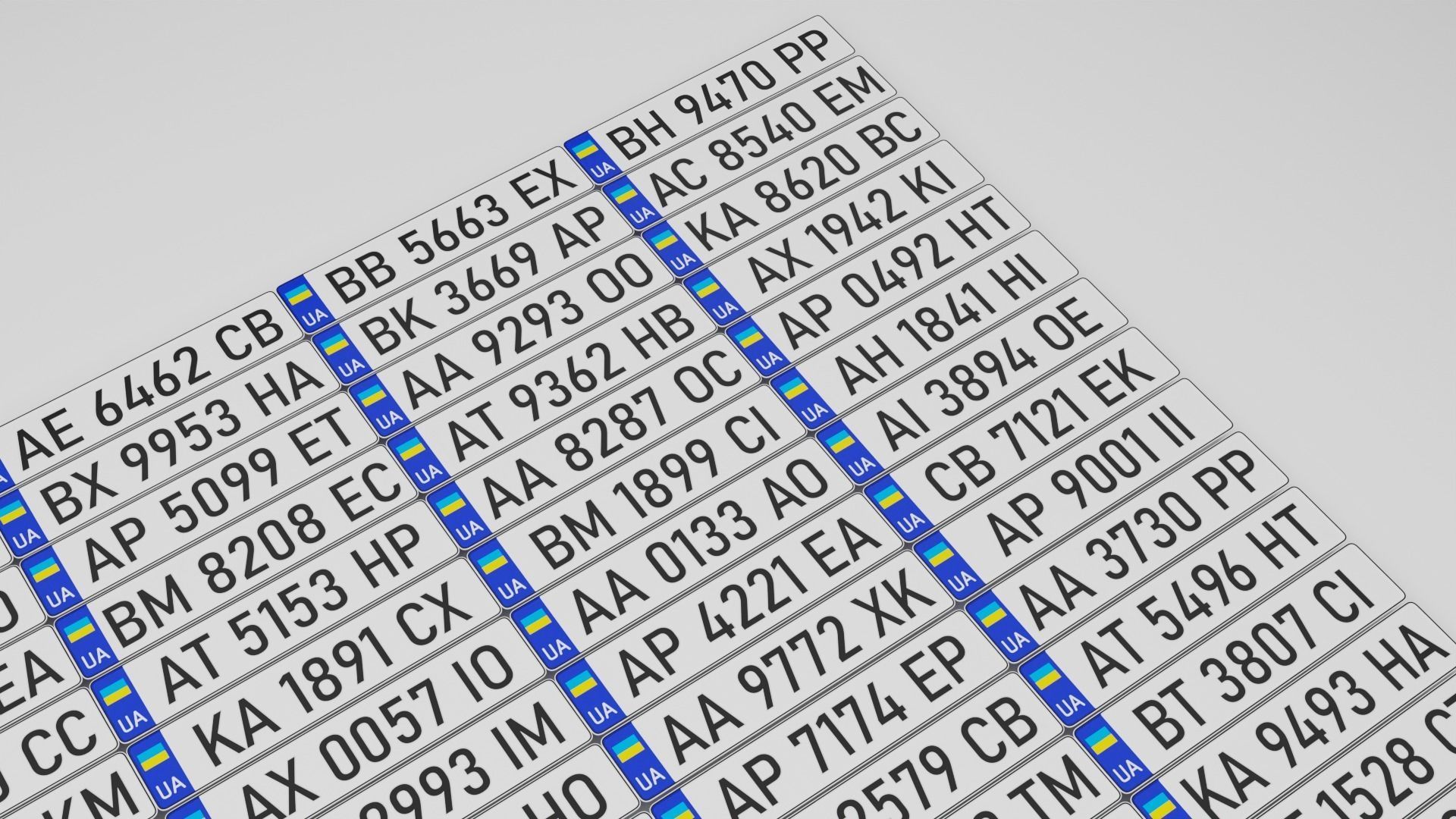 3D model 100 car license plate UA VR / AR / lowpoly CGTrader