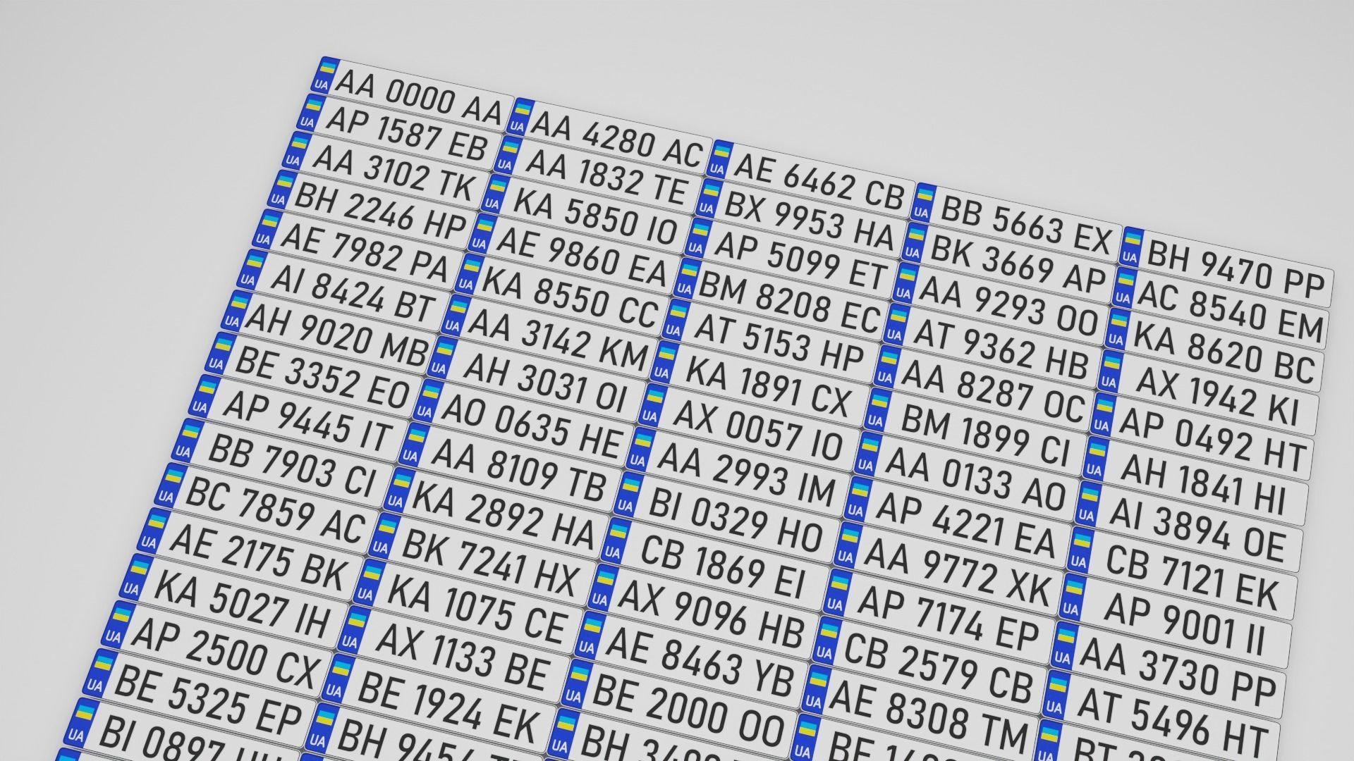 3D model 100 car license plate UA VR / AR / lowpoly CGTrader