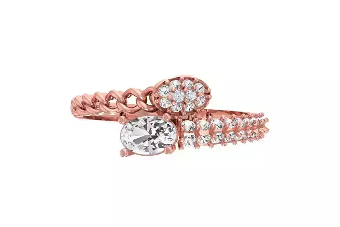 Women Wedding Engagement Oval Stone Ring 3D print model