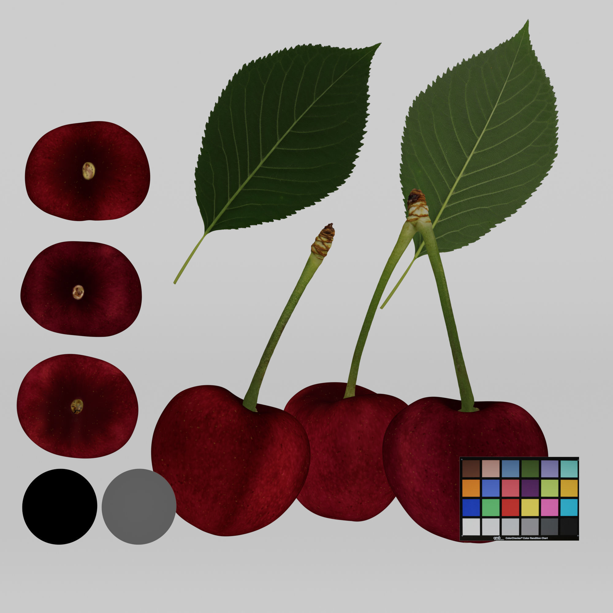 Cherry Low-poly 3D model_1