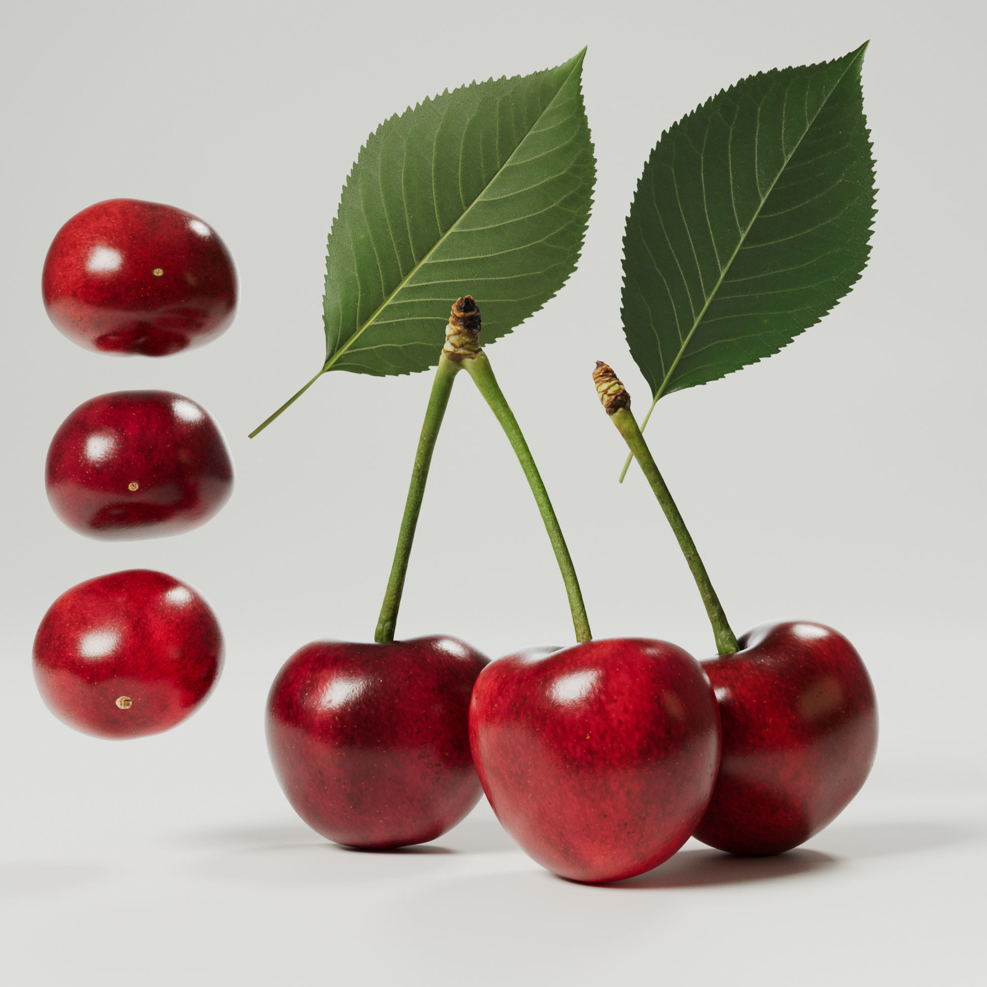 Cherry Low-poly 3D model_6
