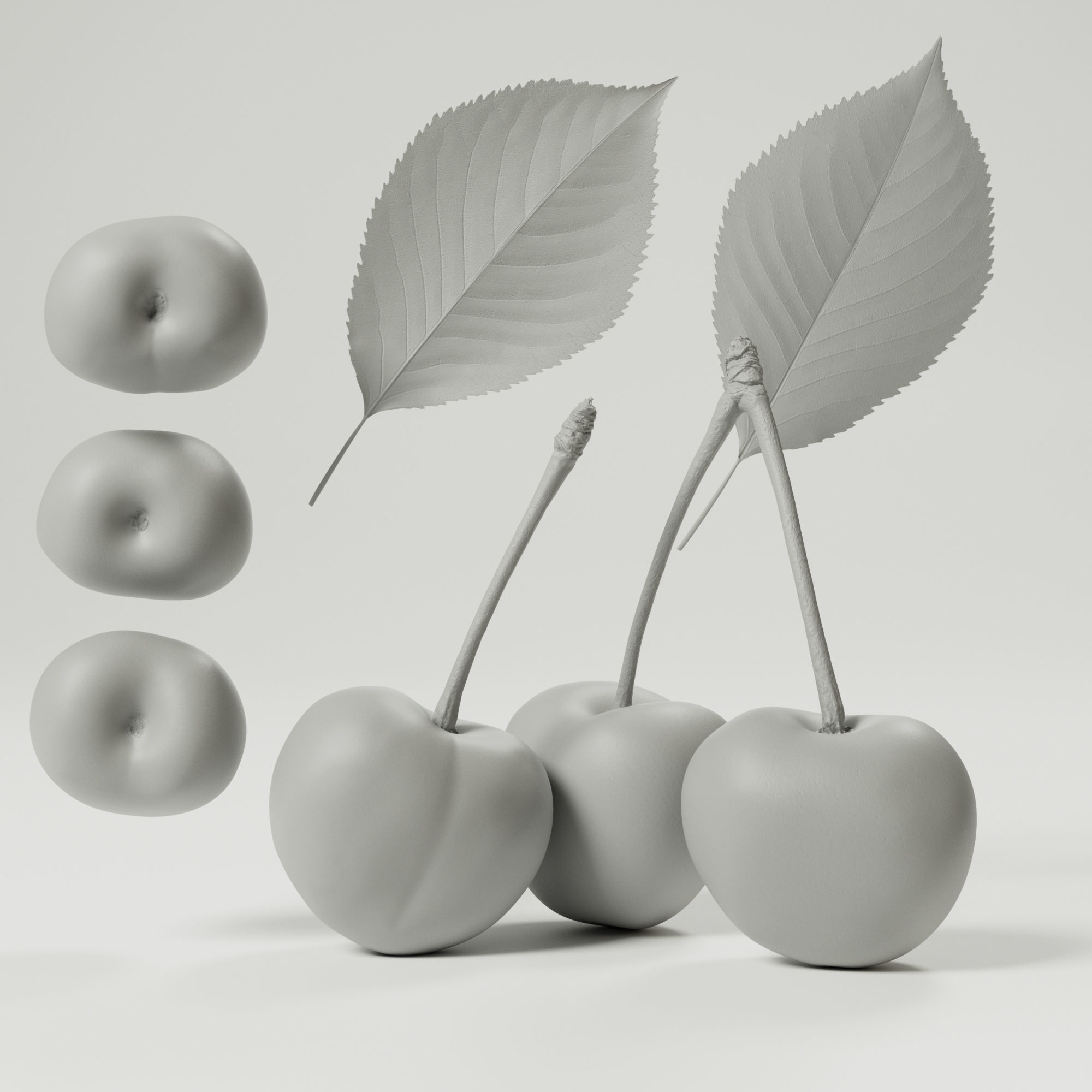 Cherry Low-poly 3D model_2