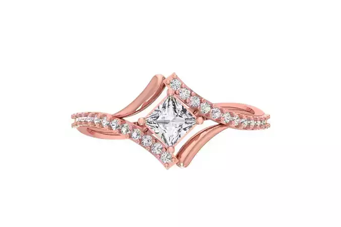 Women Wedding Engagement Princess Stone Ring 3D print model