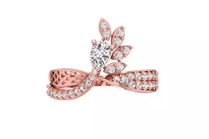 Women Wedding Engagement Pear Stone Ring 3D print model