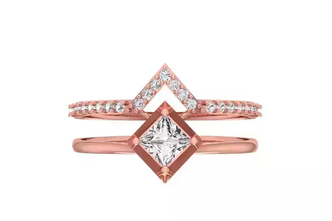 Women Wedding Engagement Princess Stone Ring 3D print model