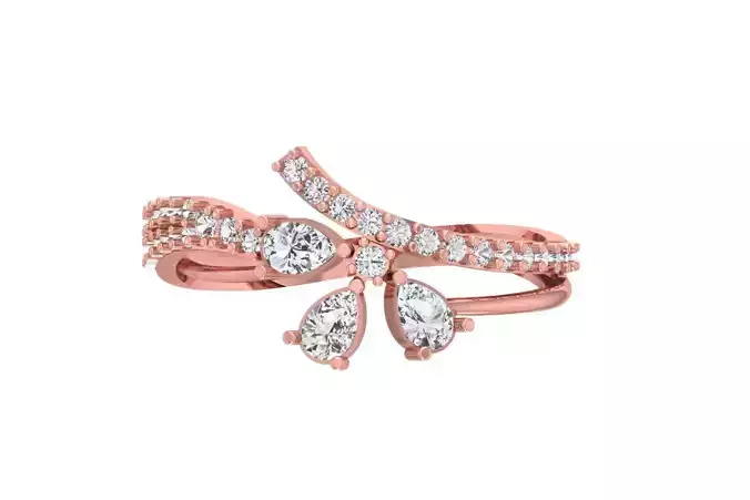 Women Wedding Engagement Pear Stone Ring 3D print model