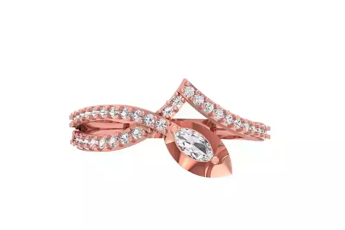 Women Wedding Engagement Marquise stone Ring 3D print model