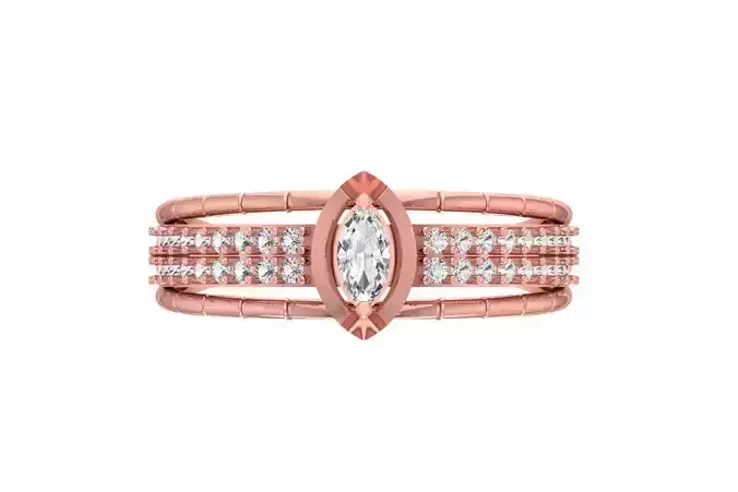 Women Wedding Engagement Marquise stone Ring 3D print model