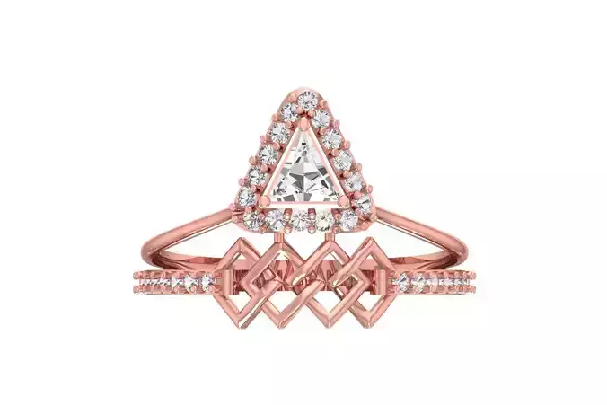 Women Wedding Engagement Triangle stone Ring