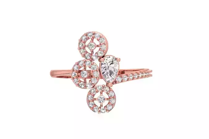 Women Wedding Engagement Pear Stone Ring 3D print model