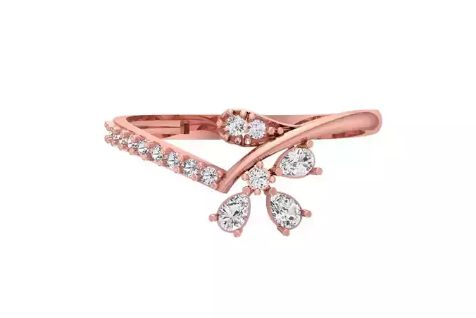 Women Wedding Engagement Pear Stone Ring 3D print model