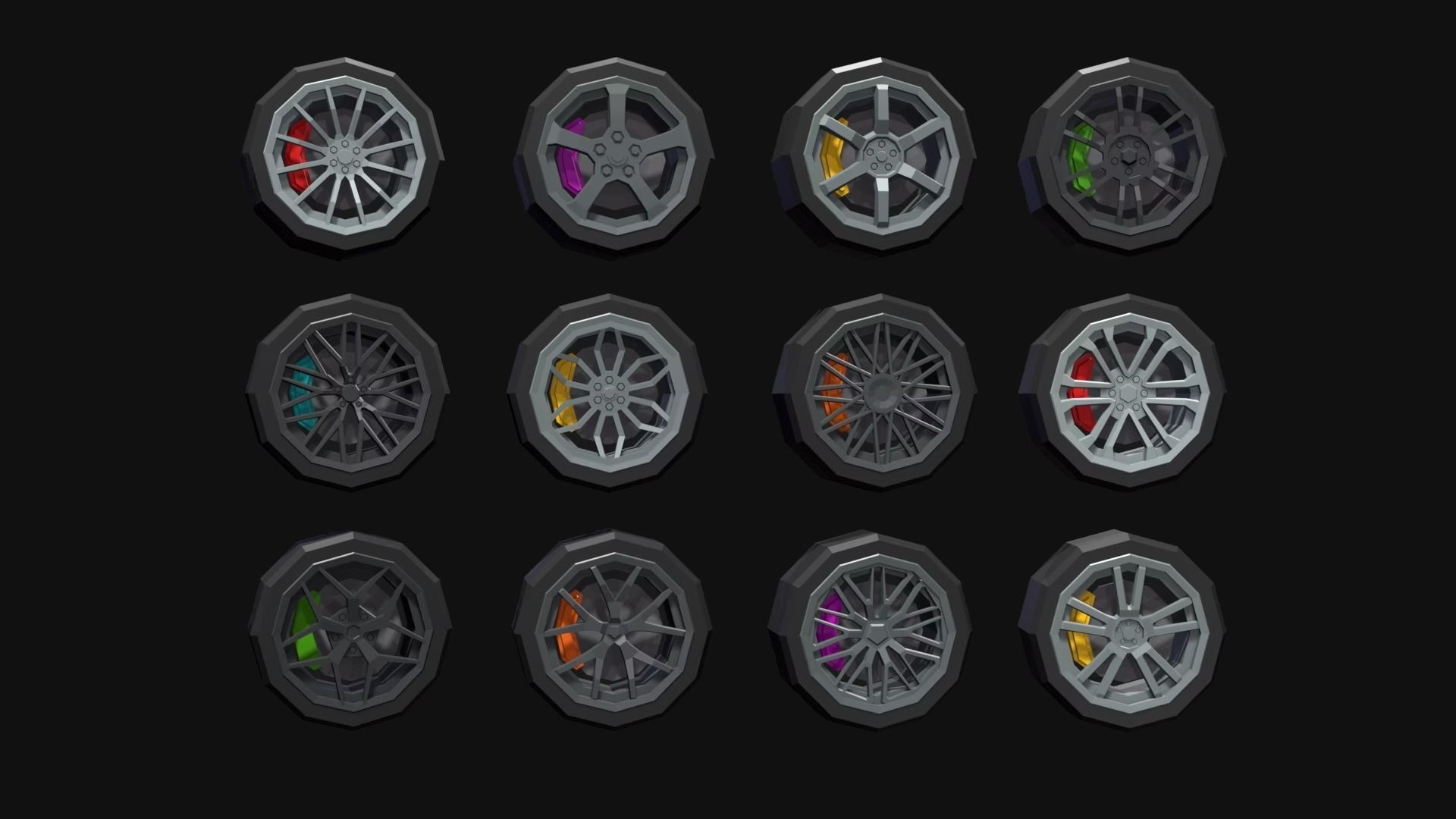 Low Poly  Customizable Cars Low-poly 3D model_17