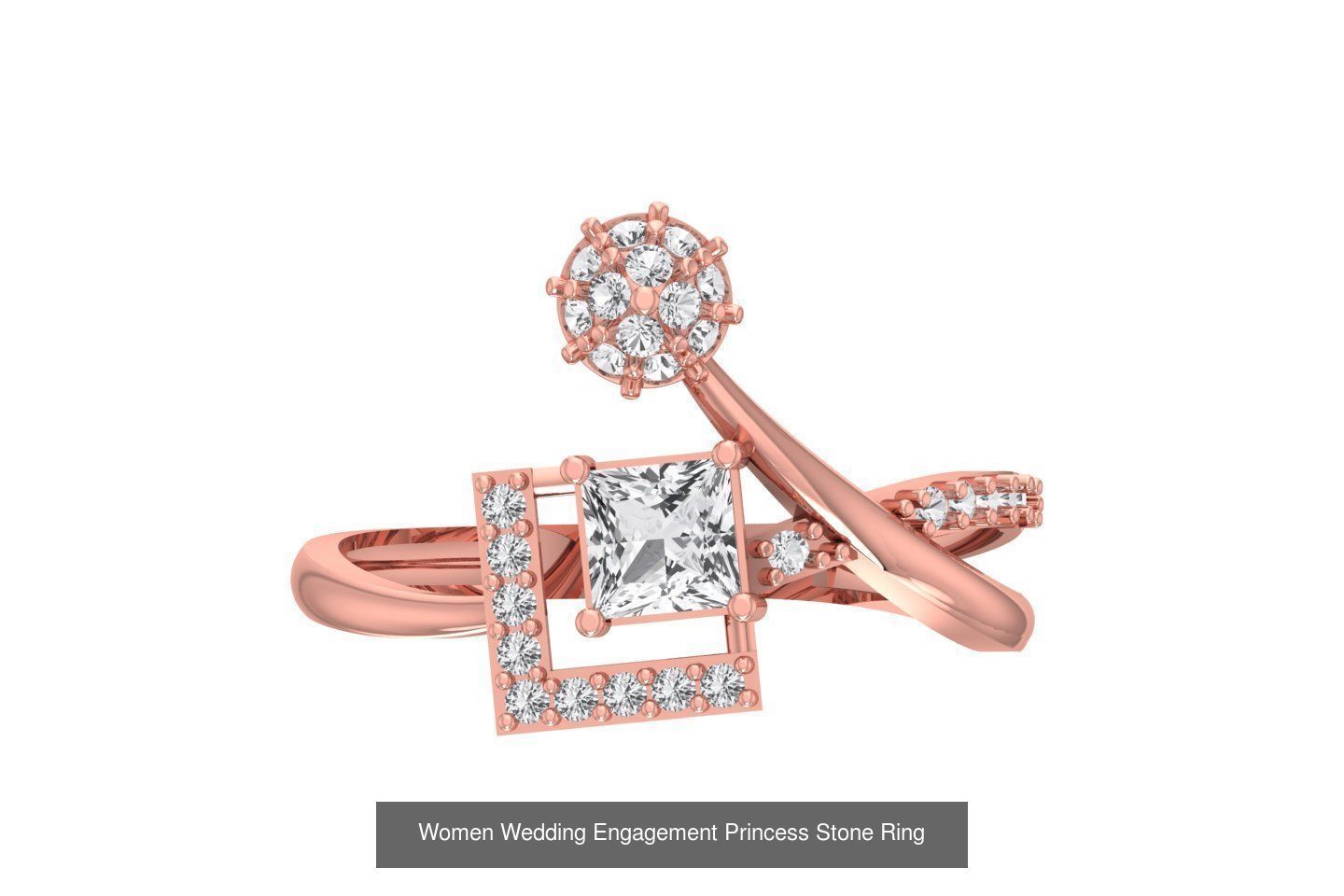 77 Different Shape Stone Rings 3dm STL OBJ FBX Detail Collection _41