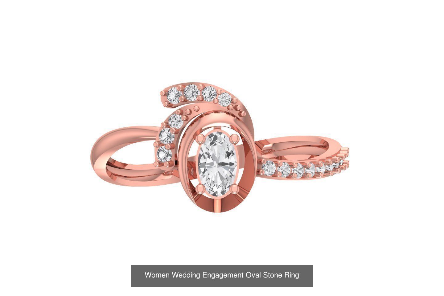 77 Different Shape Stone Rings 3dm STL OBJ FBX Detail Collection _84