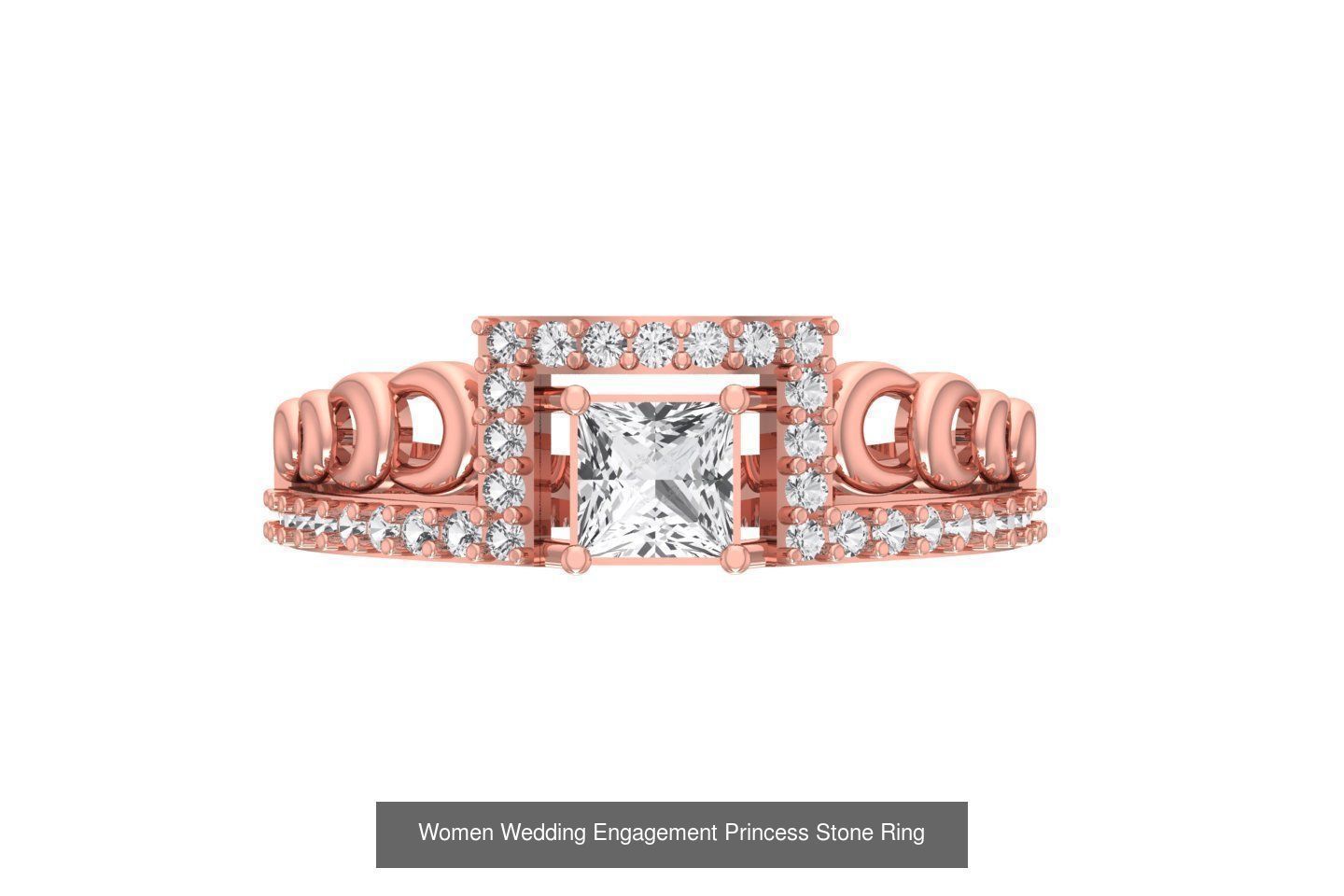 77 Different Shape Stone Rings 3dm STL OBJ FBX Detail Collection _22