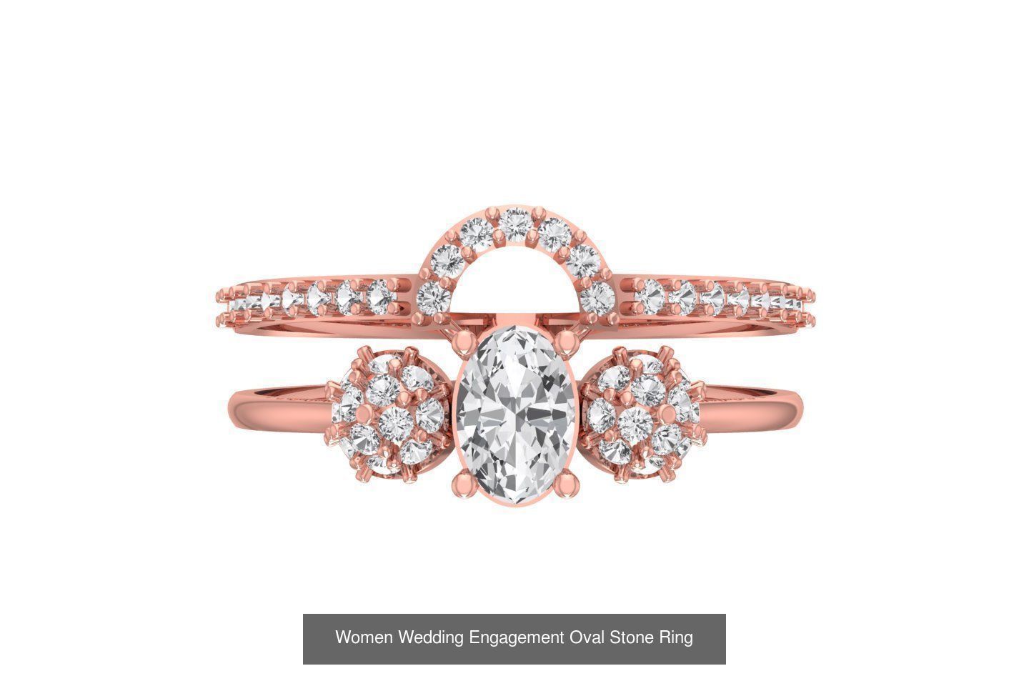 77 Different Shape Stone Rings 3dm STL OBJ FBX Detail Collection _53