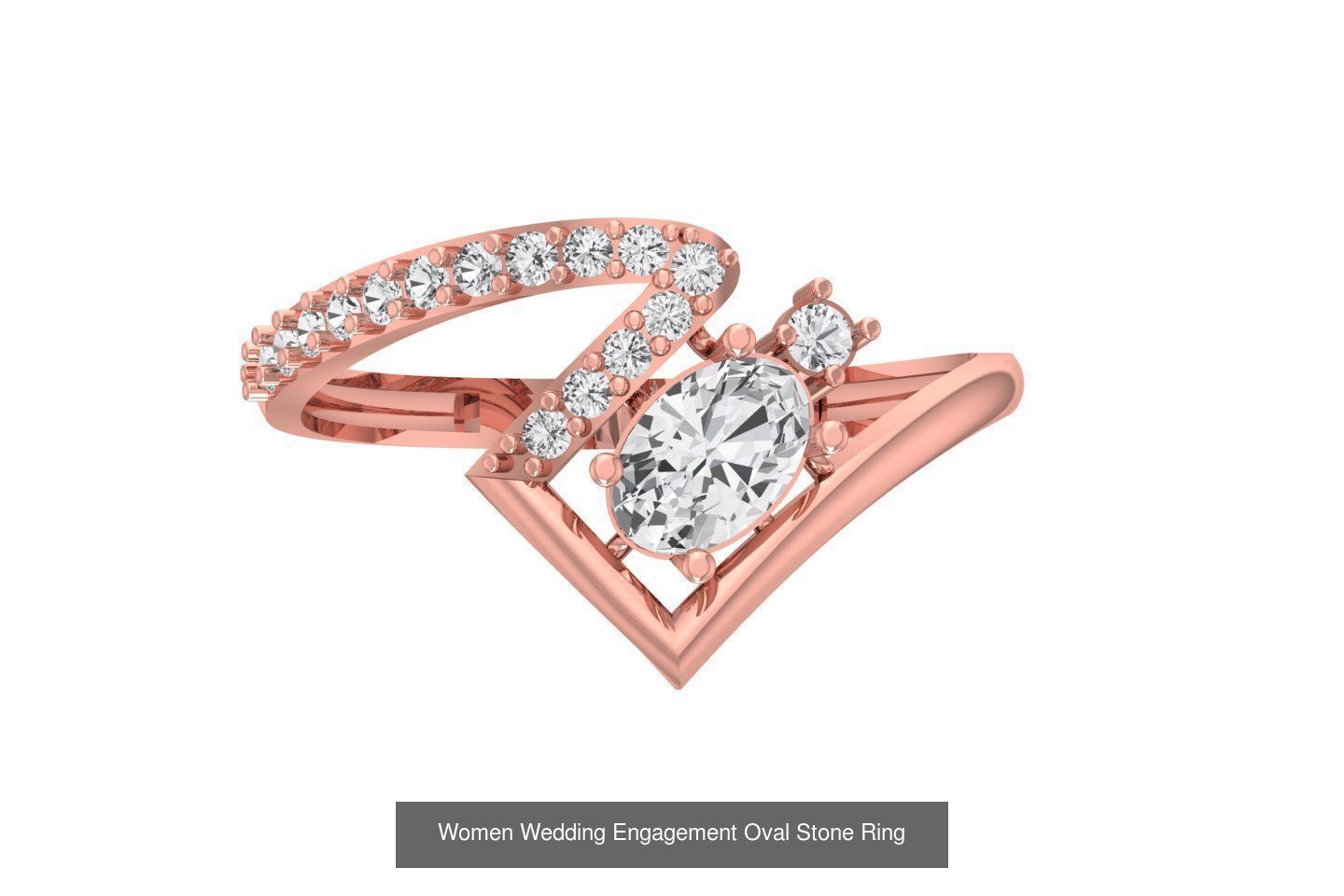 77 Different Shape Stone Rings 3dm STL OBJ FBX Detail Collection _66