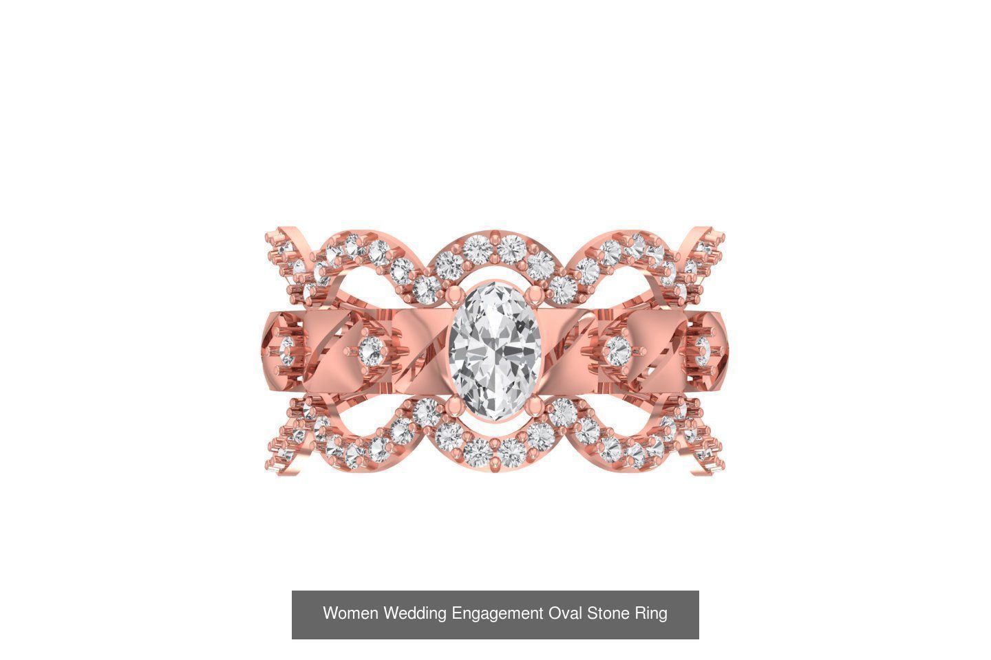 77 Different Shape Stone Rings 3dm STL OBJ FBX Detail Collection _59