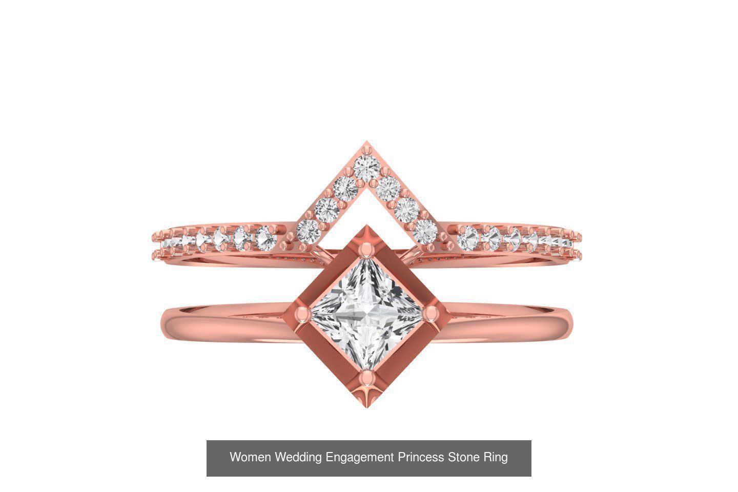 77 Different Shape Stone Rings 3dm STL OBJ FBX Detail Collection _65