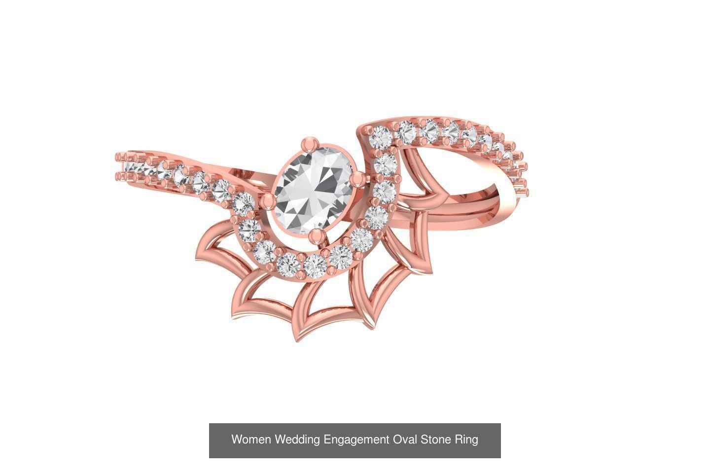 77 Different Shape Stone Rings 3dm STL OBJ FBX Detail Collection _17