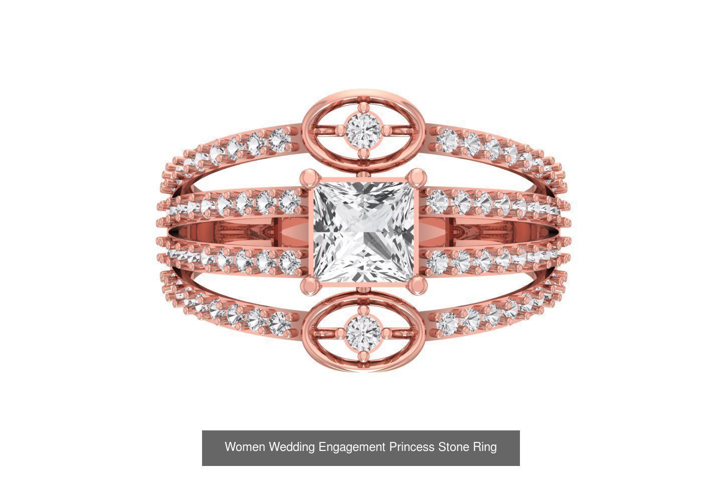 77 Different Shape Stone Rings 3dm STL OBJ FBX Detail Collection _68