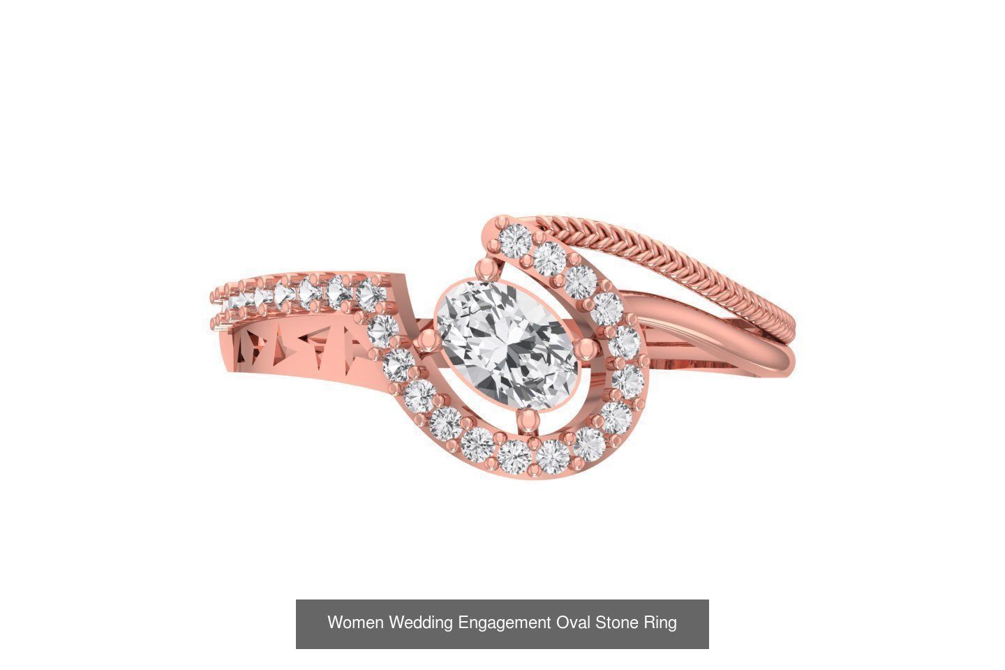 77 Different Shape Stone Rings 3dm STL OBJ FBX Detail Collection _19