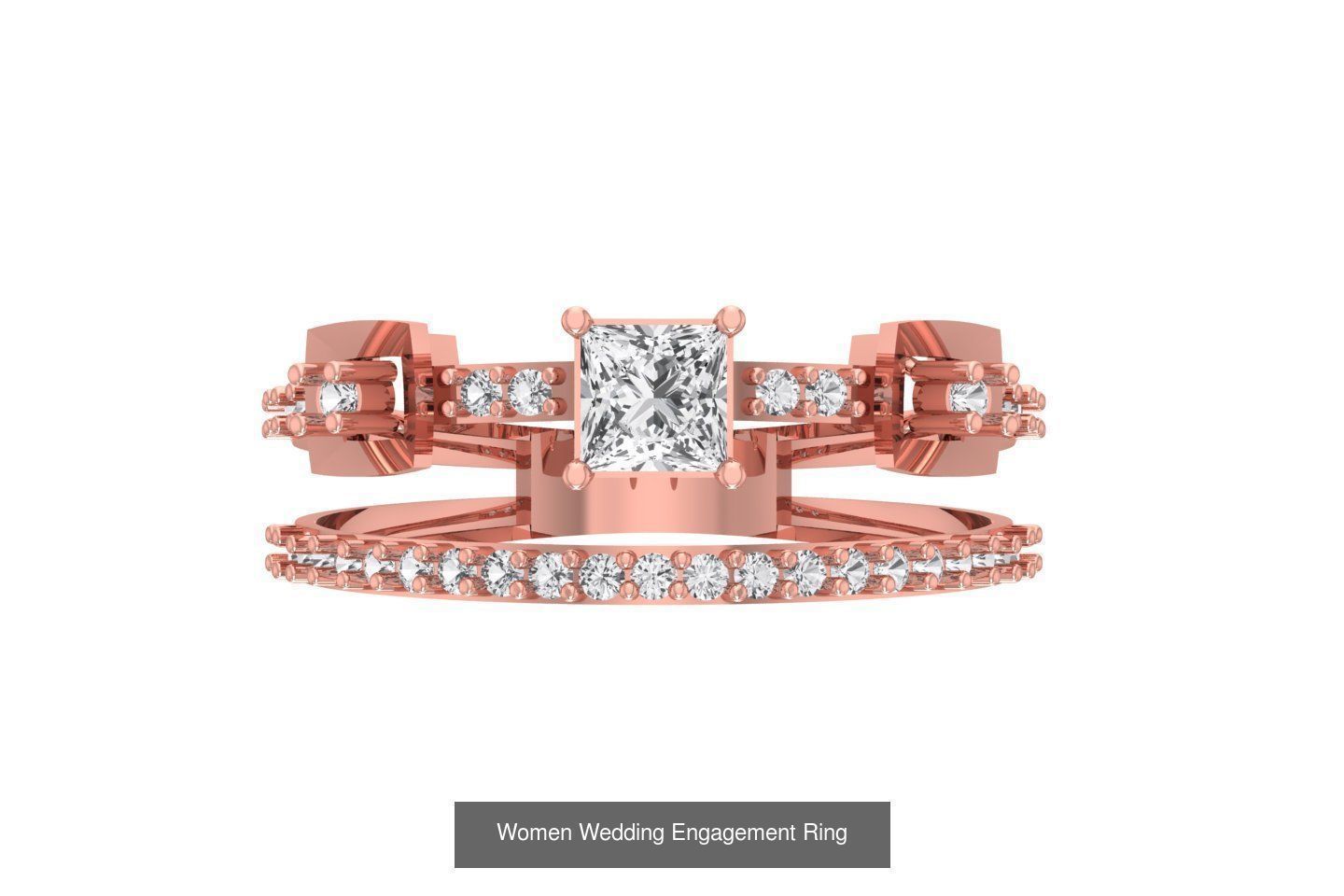 77 Different Shape Stone Rings 3dm STL OBJ FBX Detail Collection _40