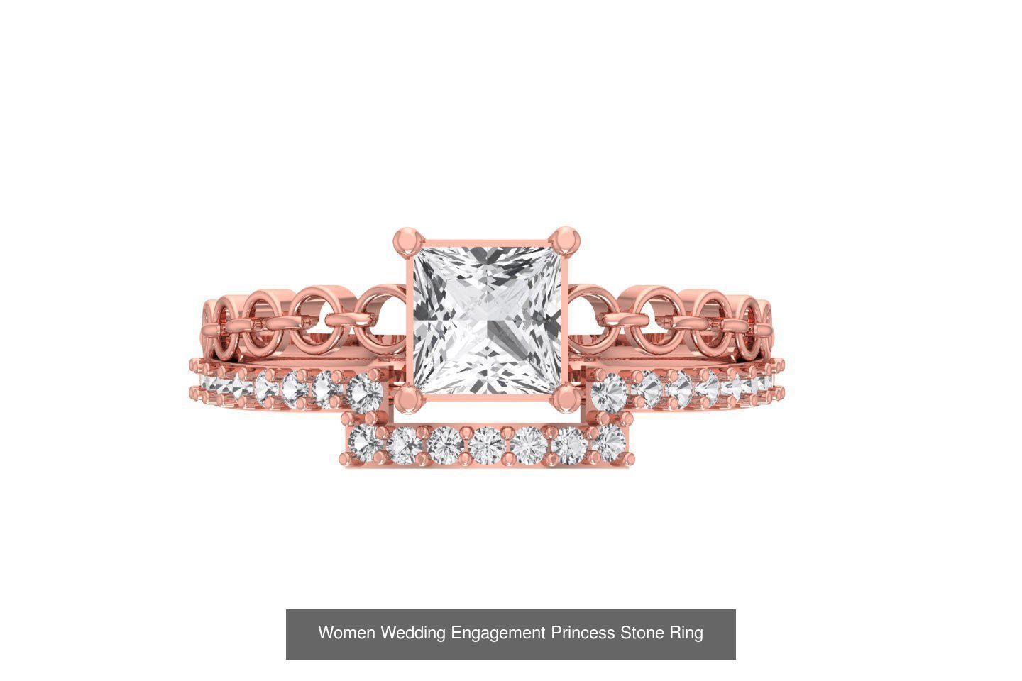 77 Different Shape Stone Rings 3dm STL OBJ FBX Detail Collection _9