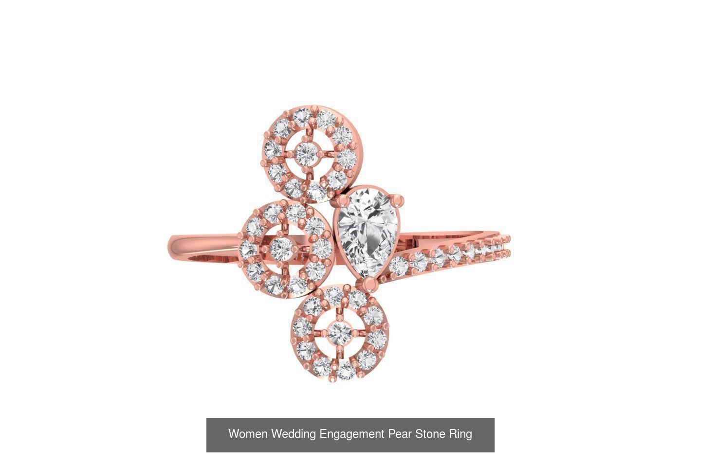 77 Different Shape Stone Rings 3dm STL OBJ FBX Detail Collection _78