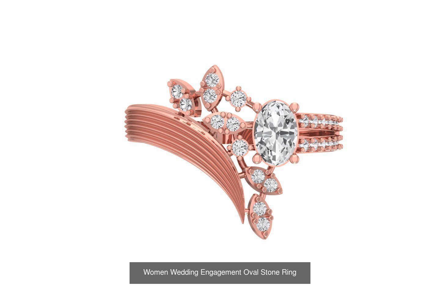 77 Different Shape Stone Rings 3dm STL OBJ FBX Detail Collection _33