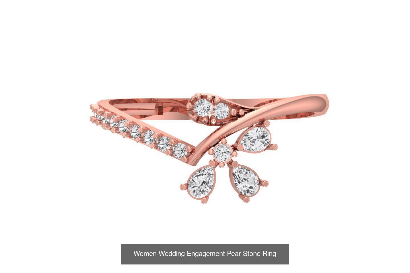 77 Different Shape Stone Rings 3dm STL OBJ FBX Detail Collection _80