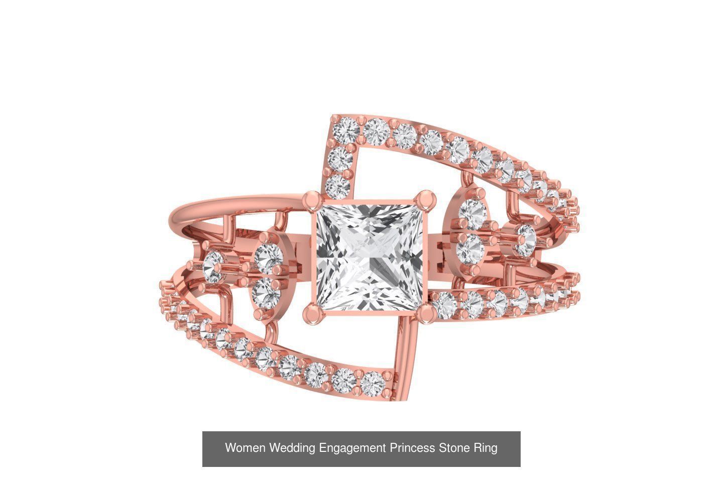 77 Different Shape Stone Rings 3dm STL OBJ FBX Detail Collection _81