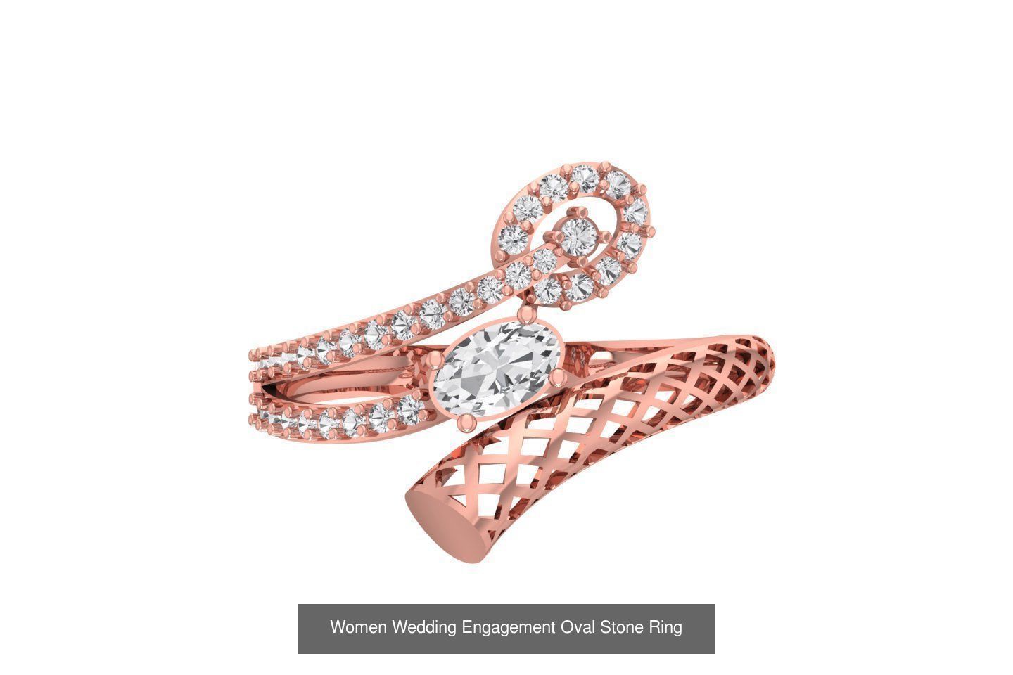 77 Different Shape Stone Rings 3dm STL OBJ FBX Detail Collection _38