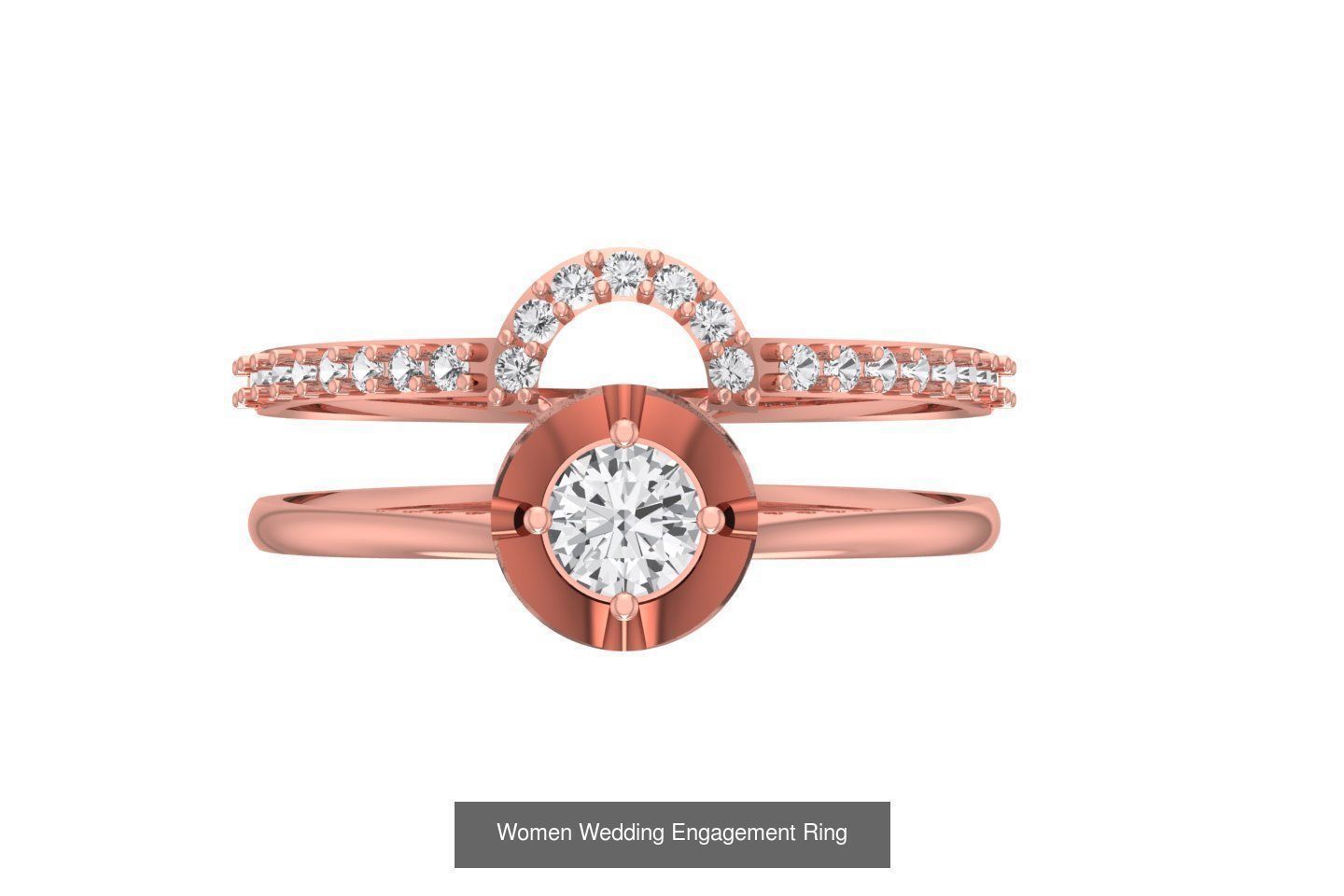 77 Different Shape Stone Rings 3dm STL OBJ FBX Detail Collection _79