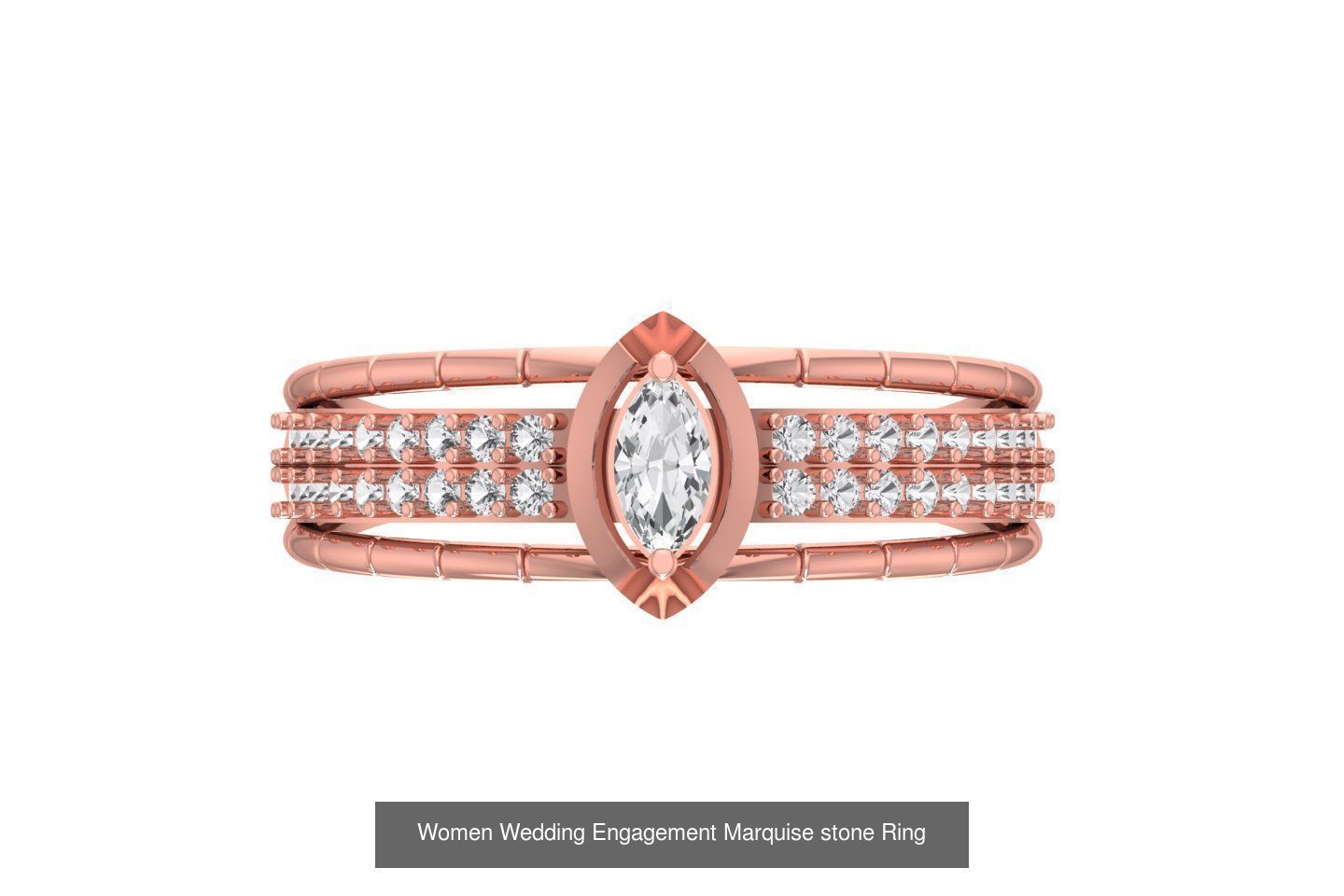 77 Different Shape Stone Rings 3dm STL OBJ FBX Detail Collection _74