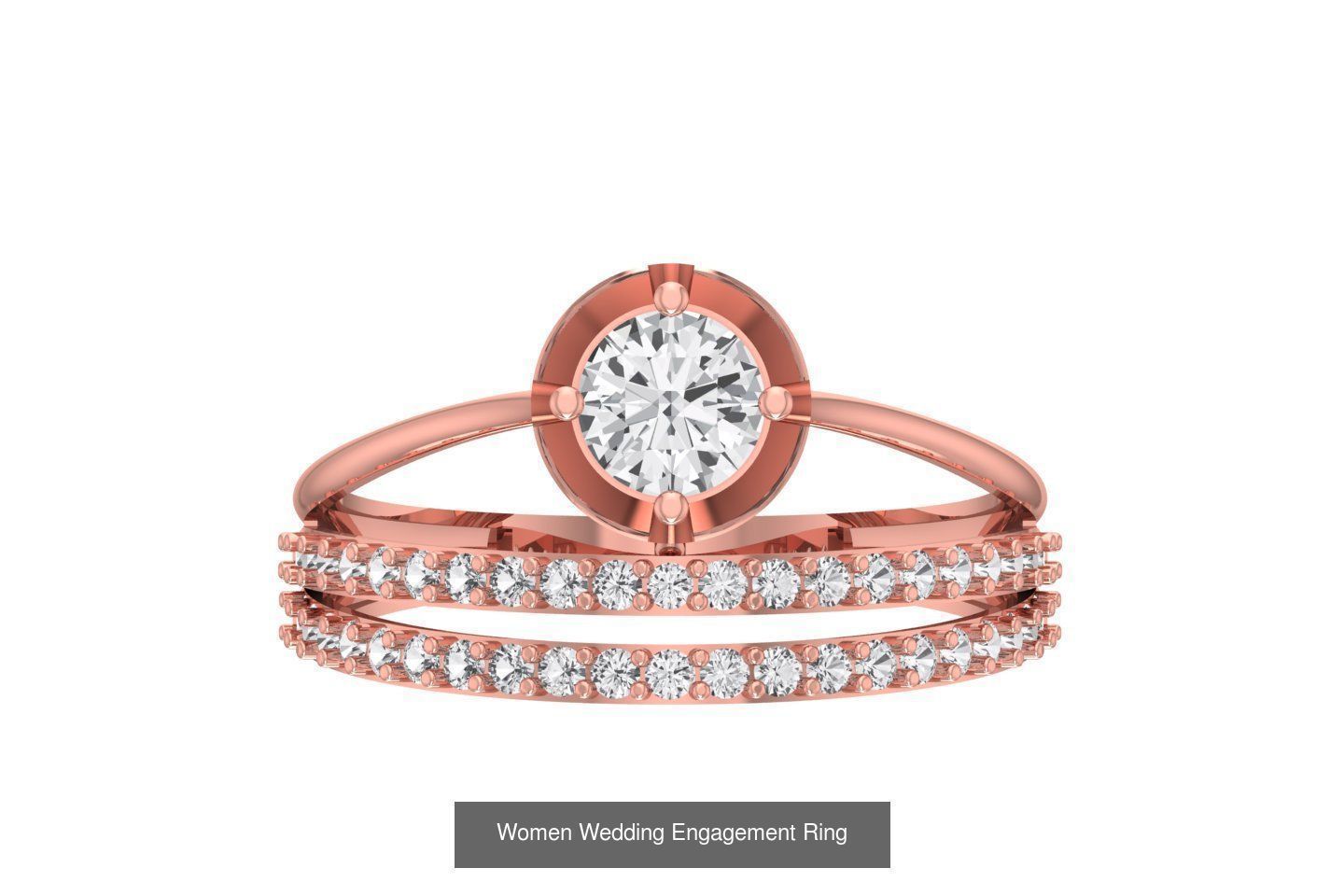 77 Different Shape Stone Rings 3dm STL OBJ FBX Detail Collection _85