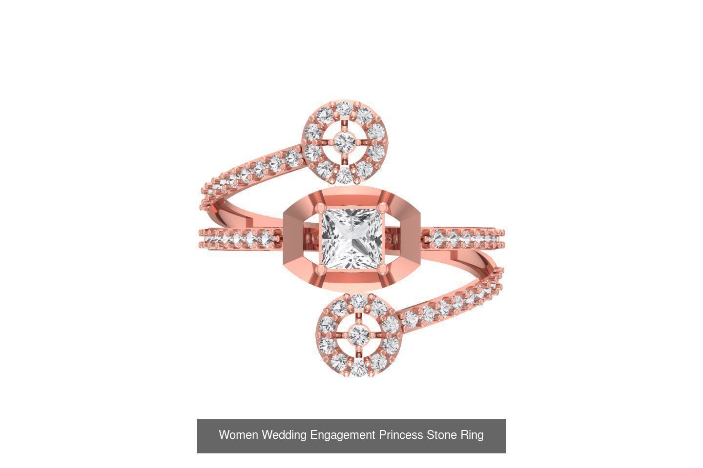 77 Different Shape Stone Rings 3dm STL OBJ FBX Detail Collection _32