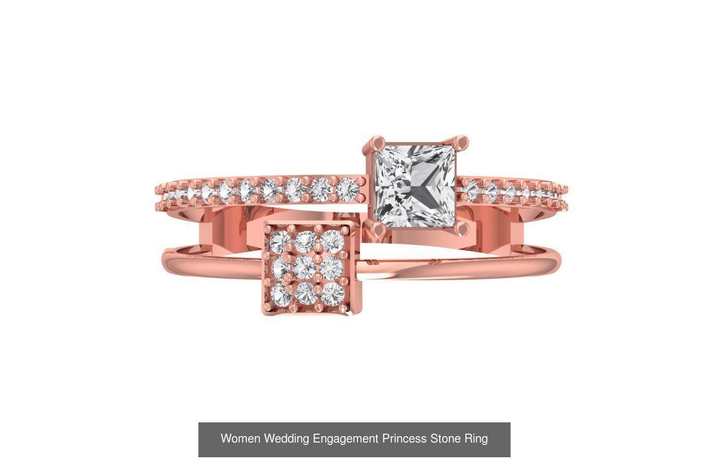 77 Different Shape Stone Rings 3dm STL OBJ FBX Detail Collection _30