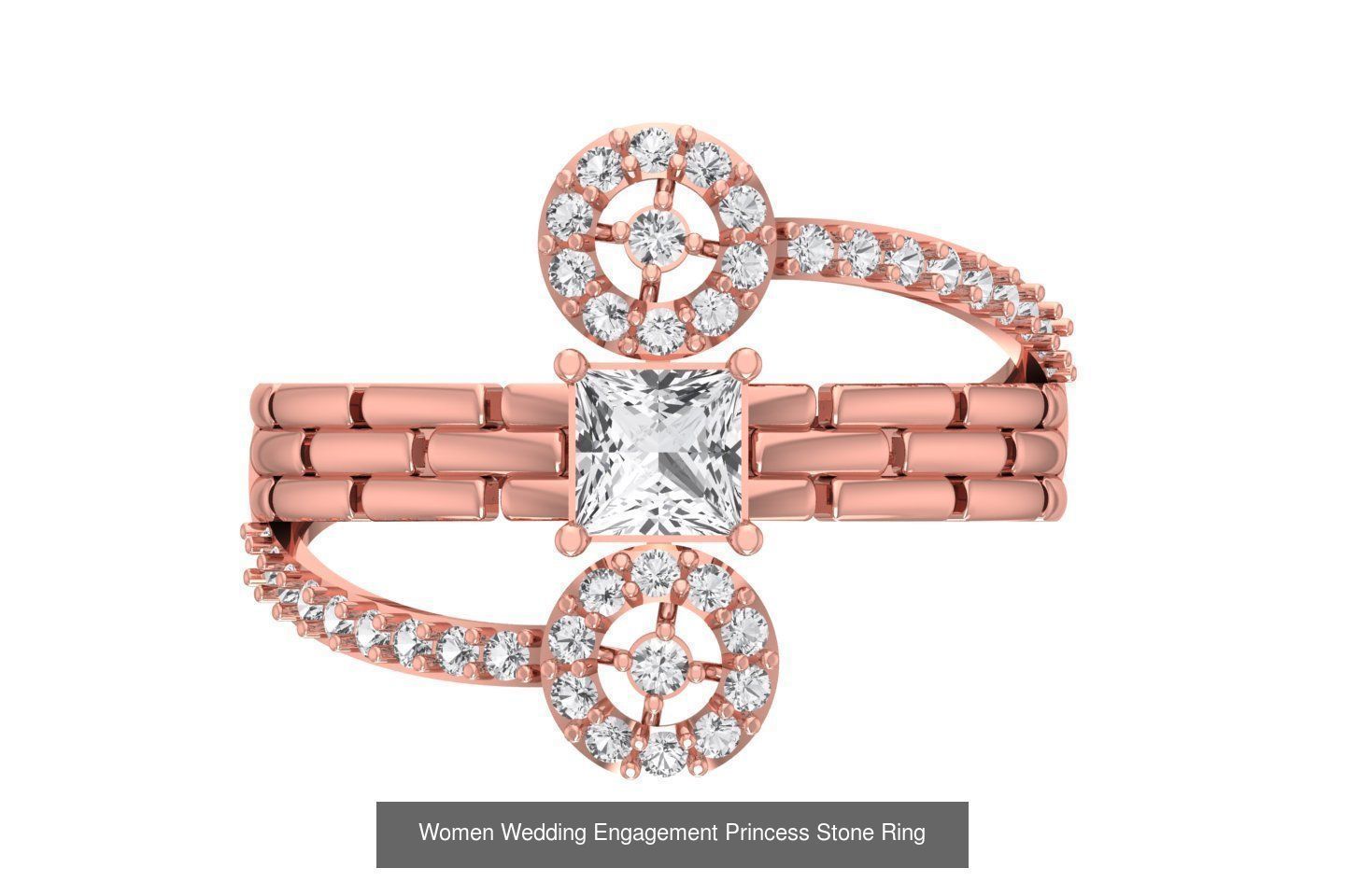 77 Different Shape Stone Rings 3dm STL OBJ FBX Detail Collection _55