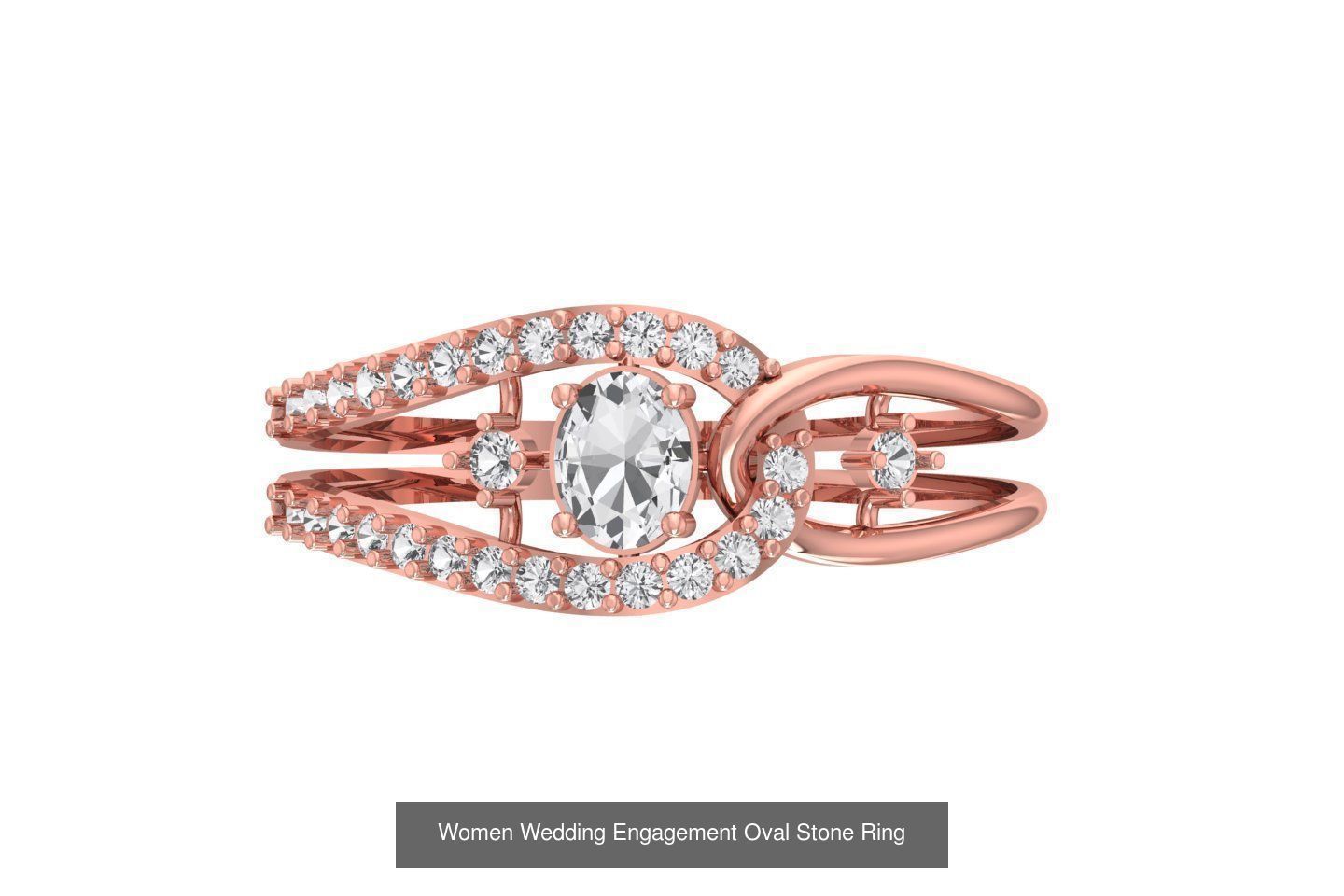 77 Different Shape Stone Rings 3dm STL OBJ FBX Detail Collection _21