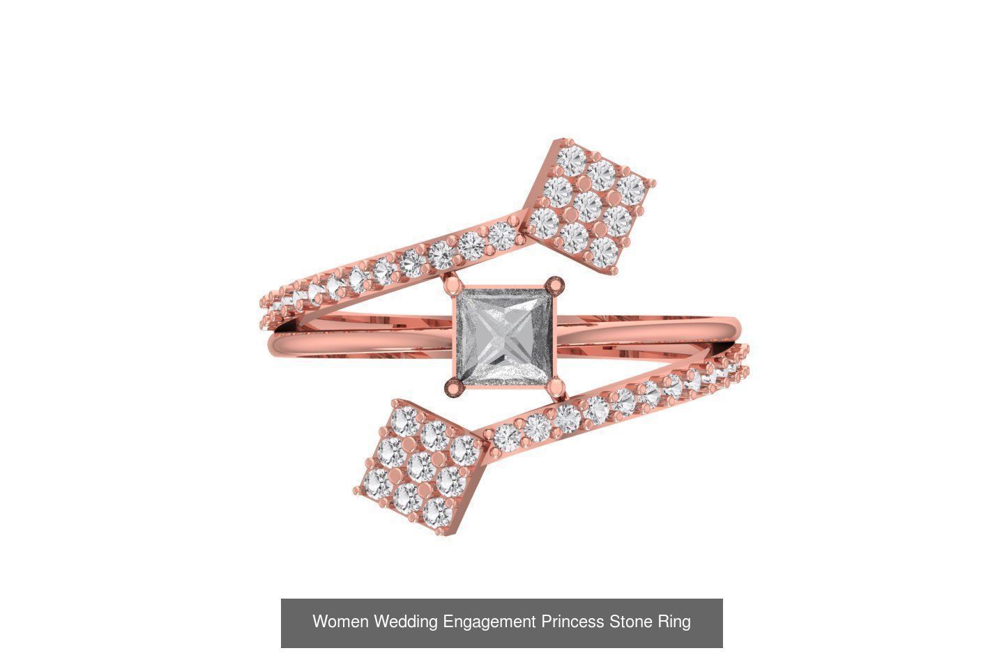 77 Different Shape Stone Rings 3dm STL OBJ FBX Detail Collection _37