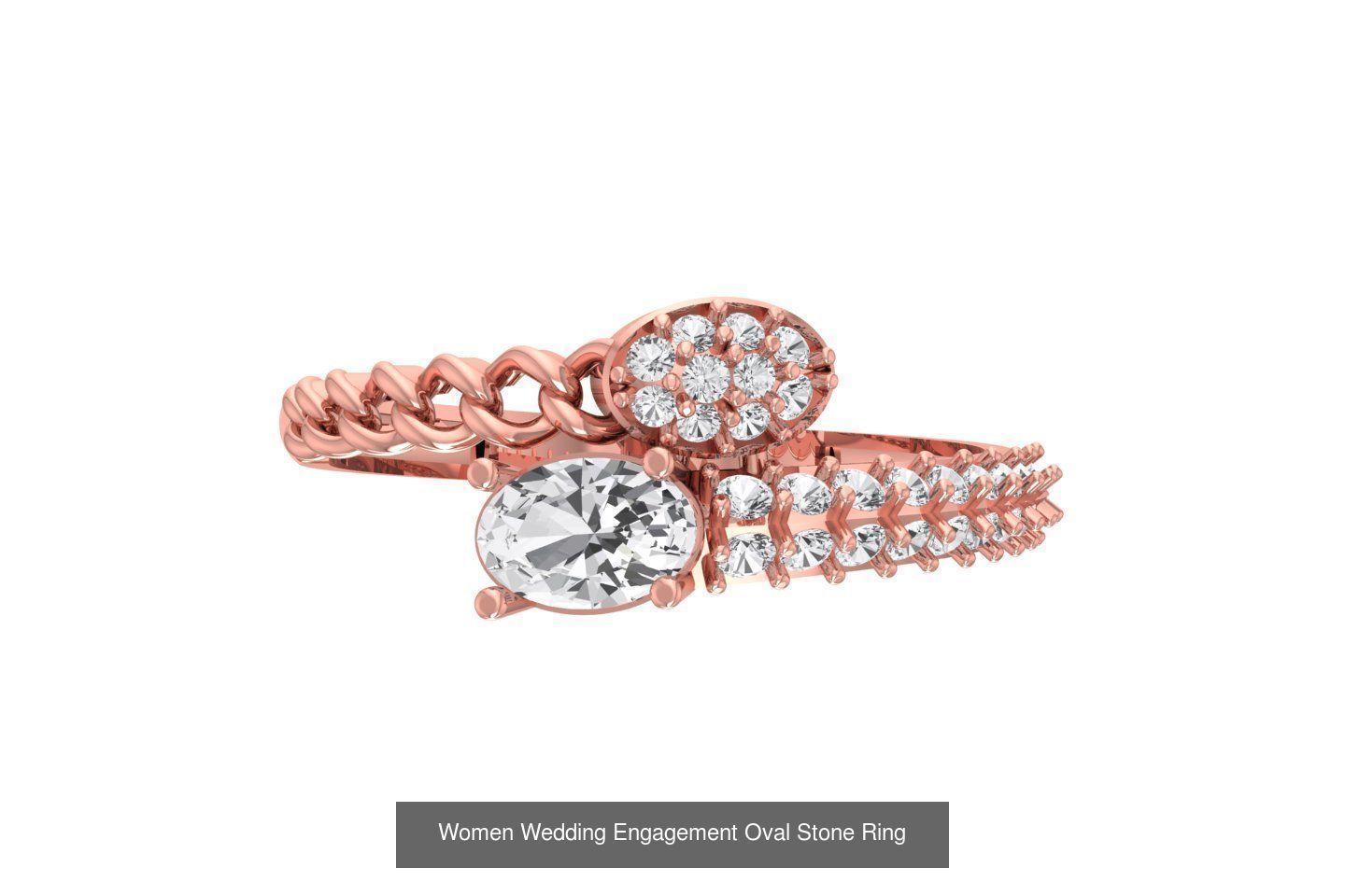 77 Different Shape Stone Rings 3dm STL OBJ FBX Detail Collection _57