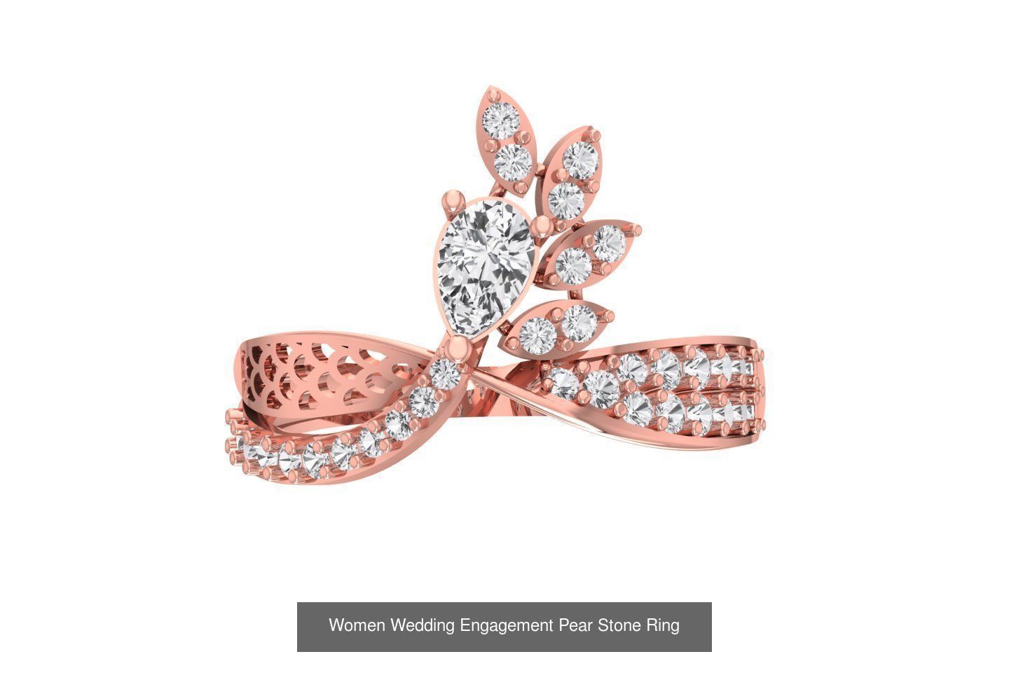 77 Different Shape Stone Rings 3dm STL OBJ FBX Detail Collection _61