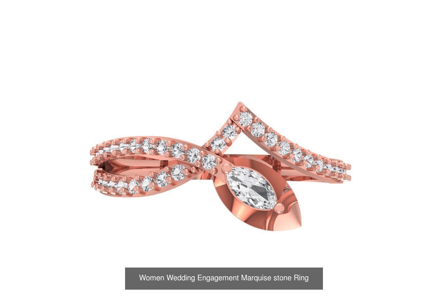 77 Different Shape Stone Rings 3dm STL OBJ FBX Detail Collection _73