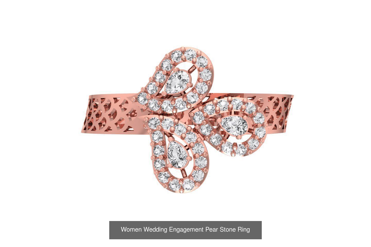 77 Different Shape Stone Rings 3dm STL OBJ FBX Detail Collection _34