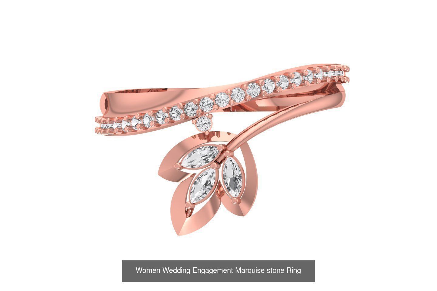 77 Different Shape Stone Rings 3dm STL OBJ FBX Detail Collection _50