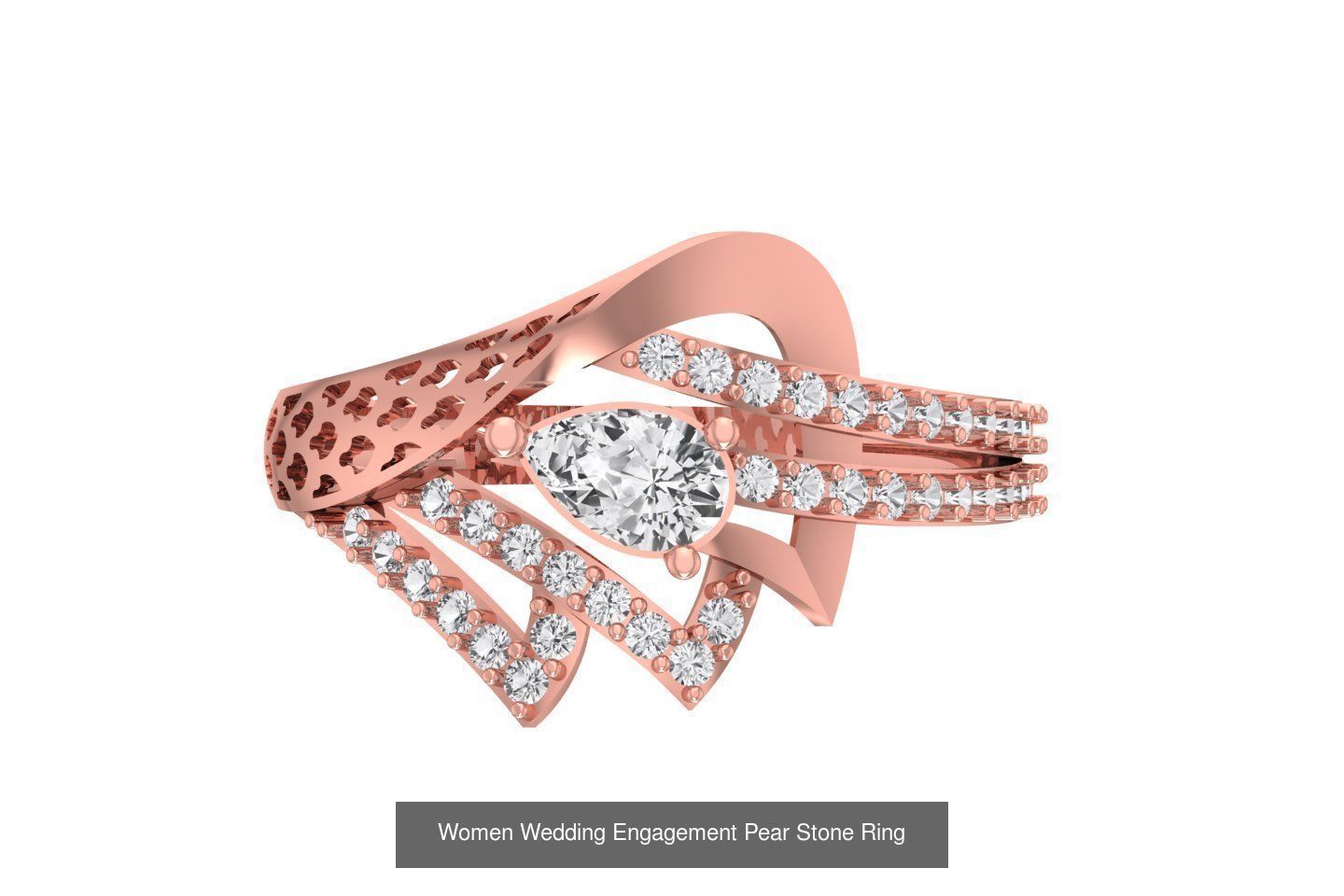 77 Different Shape Stone Rings 3dm STL OBJ FBX Detail Collection _51