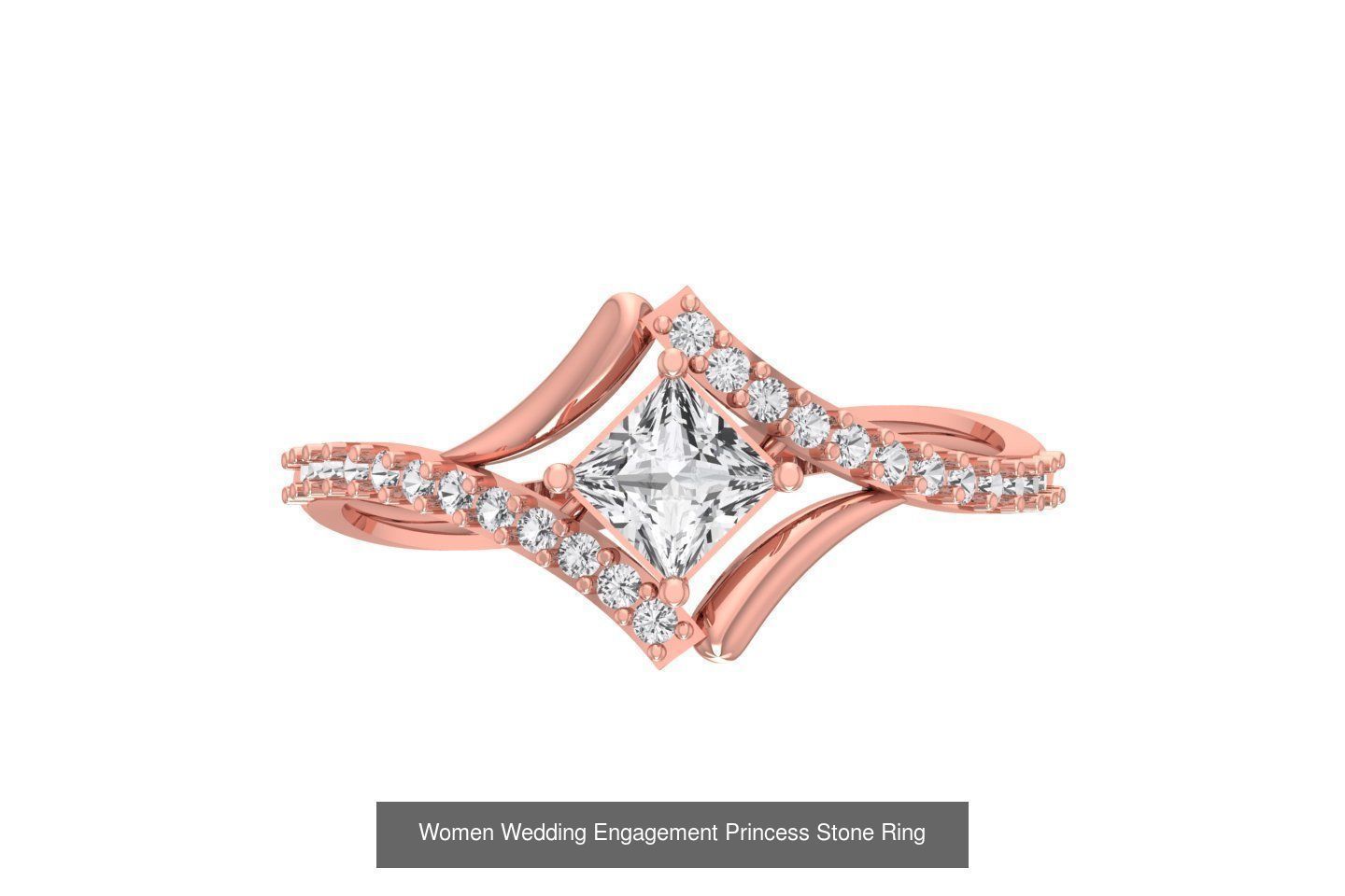 77 Different Shape Stone Rings 3dm STL OBJ FBX Detail Collection _60